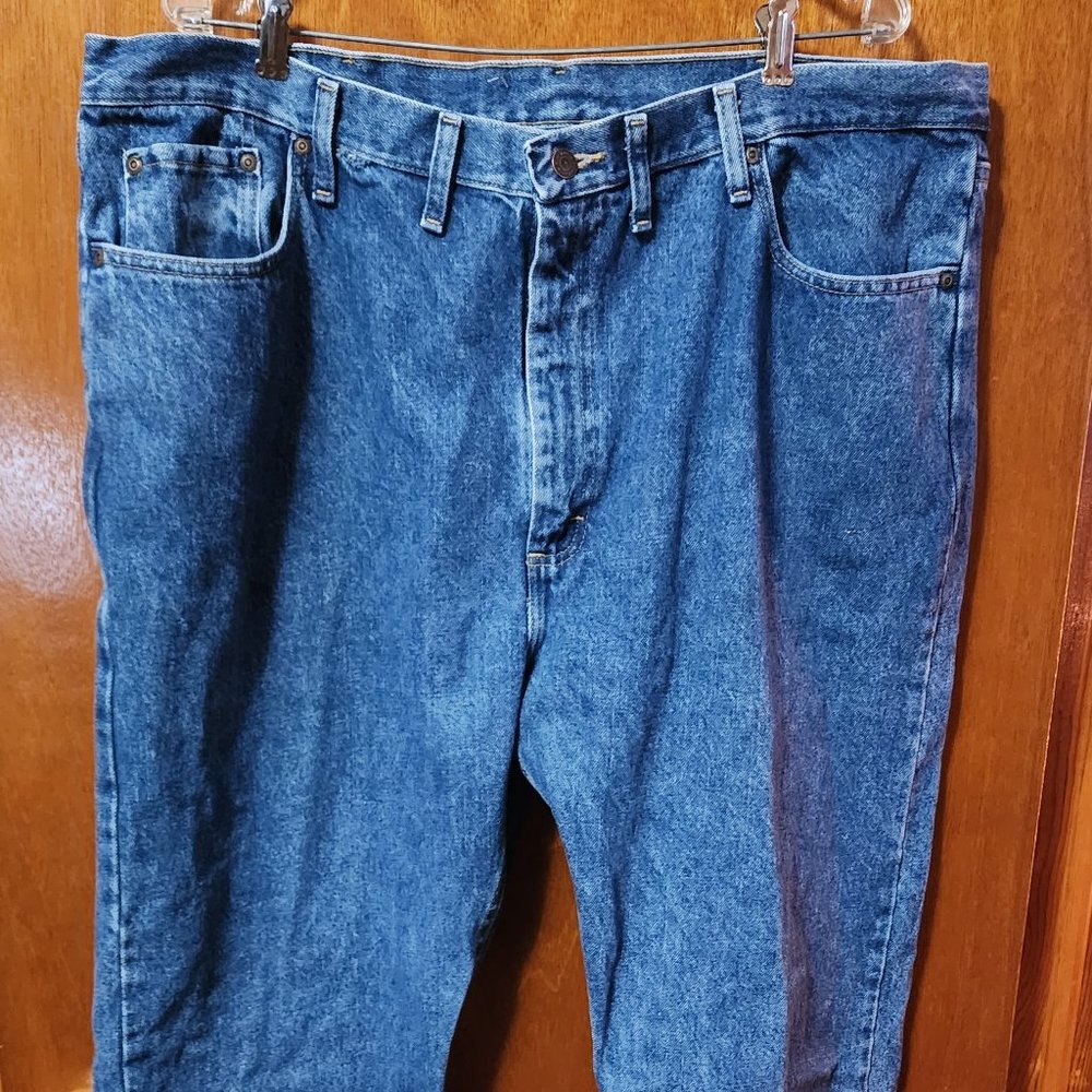 Men's 44 x 32 Wrangler Premium Blue Dark Wash Jeans